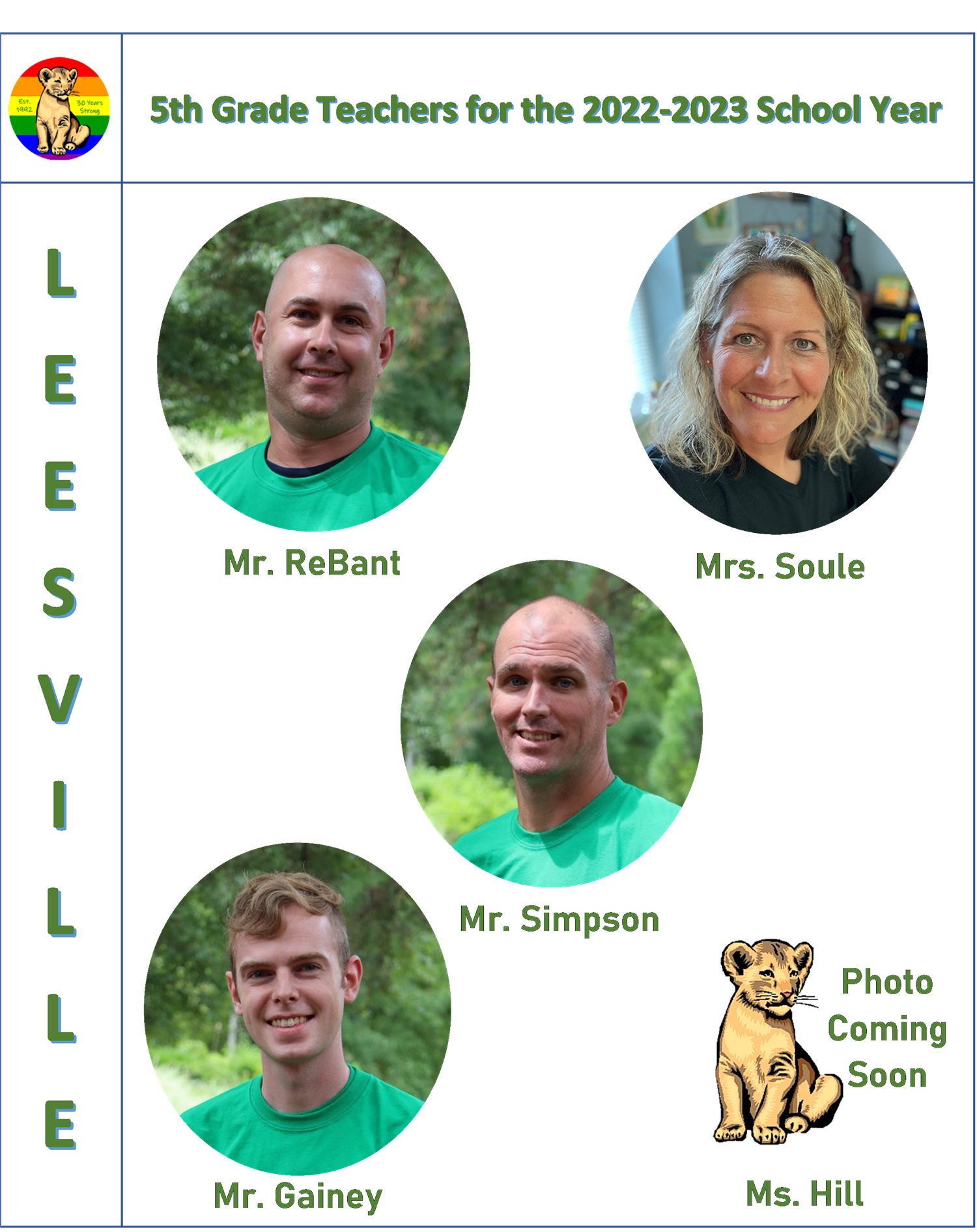 5th Grade Teaching team from 2017